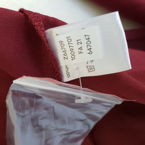 Venus Burgundy Cross Over Blouse wine Crimson Elegant Surplice Side Tie - Picture 8 of 14